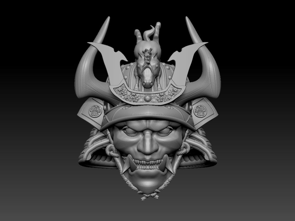 Oni Samurai Head (Horse) – BlueInfernoFigures.com