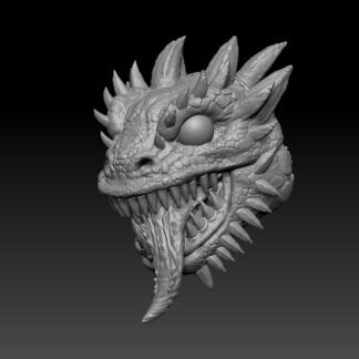 Fire Shark Lizard Troll Head - Image 2