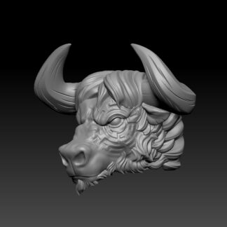 Bull Warrior Head (tattoo face) - Image 2