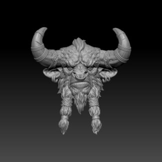 Minotaur Head w/ Twin Beard